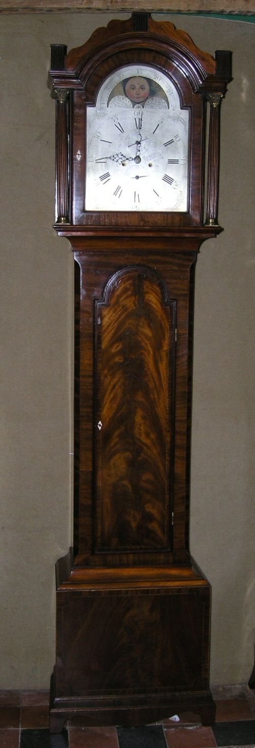 George III Mahogany Moon Dial Longcase Clock